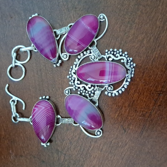 New Botswana Agate Silver Bracelet. - Picture 4 of 14